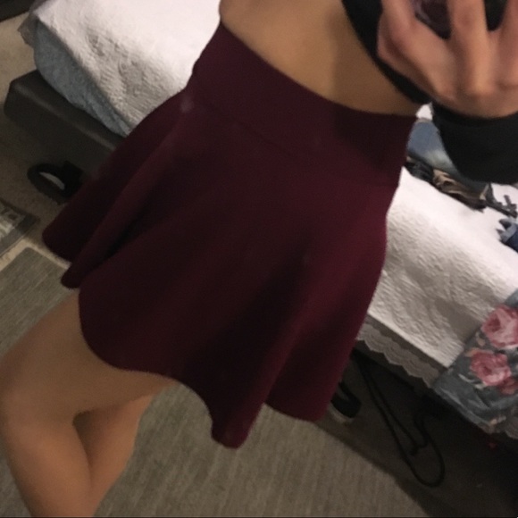 Burgundy Skater Skirt - Picture 3 of 3